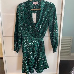 ASOS green leopard print dress